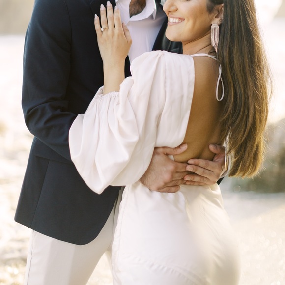 Pale blush maxi gown with open back - Picture 3 of 4